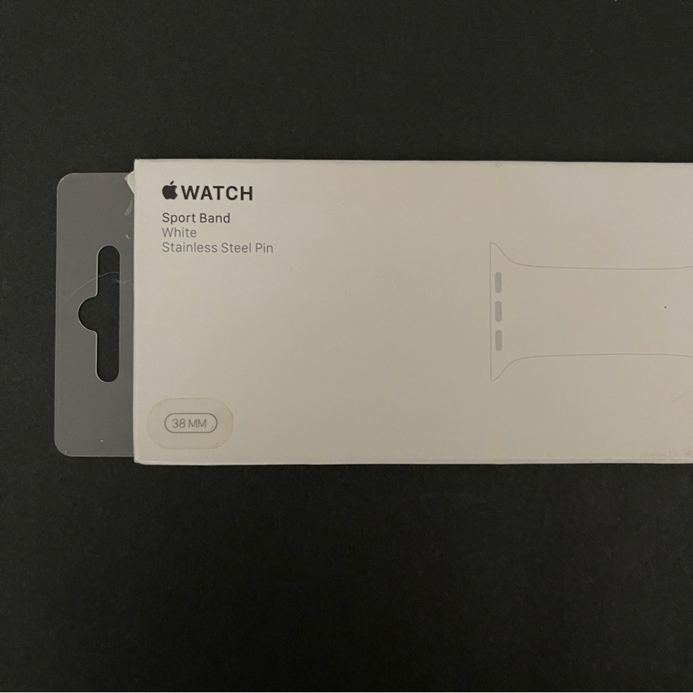 Apple Watch Sport Band - White with Stainless Steel Pin